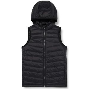 JACK&JONES JCONEW Pocket Hood BW JNR gewatteerde vest voor jongens, zwart/detail: solid, 140, Zwart/details: solid., 140 cm