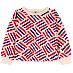 Petit Bateau Uniseks sweatshirt voor kinderen, beige/meerkleurig, 12 Jaar
