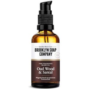 Brooklyn Soap Company, Blue Amber & Cedar Baardolie 50 ml, verzorgende baardolie voor heren, voor de dagelijkse baardverzorging, baardolie in reisformaat, ideaal als cadeau voor mannen