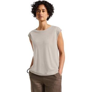 Street One - Dames Shirt - Beige - Geborduurde Details