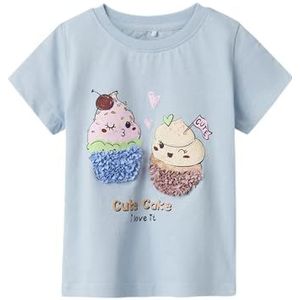 Name it mini Meisjes Nmfbethany Nreg Ss Top Box, subdued blue, 80