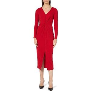 faina Dames midi-jurk met glitter 19229051, rood, S, rood, S
