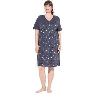 Ulla Popken Dames Bigshirt, Flower Rain Nightgown, donkergrijs, 42