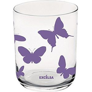 Excelsa Enjoy glas vlinder cl 35, paars, 8 x 8 x 9 cm