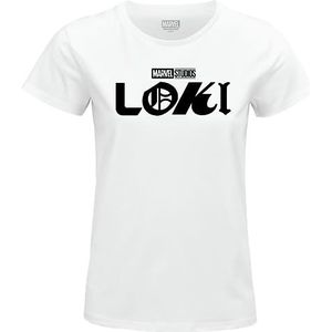Marvel Loki TV Show Logo WOLOKIMTS016 T-shirt voor dames, wit, maat XXL, Wit, XXL