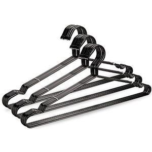 Jetdio 17,7 inch sterke metalen draadhangers kledinghangers, kleerhanger, standaard kledinghangers, ideaal voor dagelijks gebruik, 30 pack, mat zwart