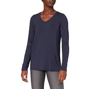 Schiesser Dames slaapshirt lange mouwen Modal - Mix + Relax, Blauw_175477, 36