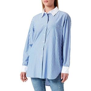 Tommy Hilfiger Vrouwen STP Oversized LS Casual, Prep Shirt Streep/Blauw Wit, 38