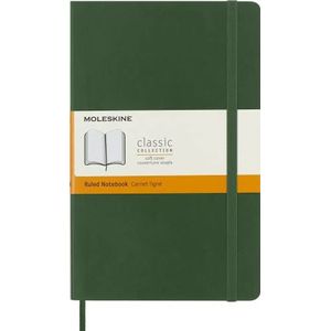 Moleskine Classic Ruled Paper Notebook - Soft Cover and Elastic Closure Journal - Color Myrtle Green - Large 13 x 21 A5 - 192 Pages