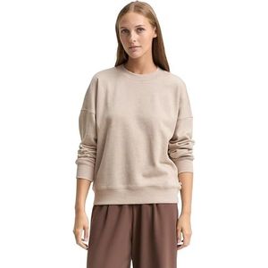 TOM TAILOR Denim Sweatshirt voor dames, 38909 - Cosy Beige Melange, XL