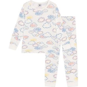 Petit Bateau Pyjama voor meisjes, Marshmallow/Multico, 24 Maanden