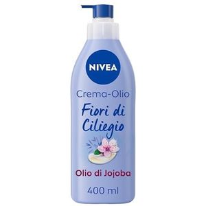 NIVEA Kirschblütenöl & Jojobaöl 400 ml, Feuchtigkeitscreme 48h, duftende Körpercreme mit Jojobaöl und Kirschblütenduft, Feuchtigkeitscreme für trockene Haut