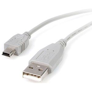 StarTech.com USB naar mini-USB-kabel van 3 m - USB 2.0 A naar Mini B - grijs - mini-USB-kabel (USB2HABM10)