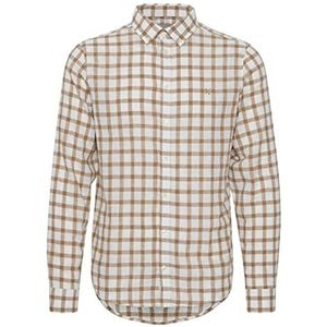 CASUAL FRIDAY Heren CFAnton 0053 LS BD Check Linen Mix Shirt Hemd, 114201_ecru, XXL, 114201_ecru, XXL