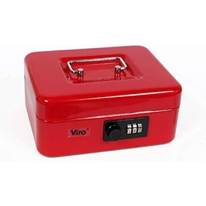 Viro 4260 Geldcassette met variabele cijfercombinatie, rood, 200 x 160 x 88 mm