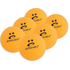 Spokey Unisex SKILLED 2-sterren tafeltennisballen set (Pack van 6), oranje, one size