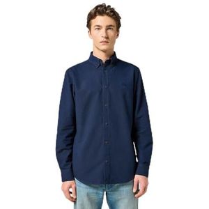 Wrangler - Oxford - Overhemd - Donker Marineblauw - Lange Mouwen
