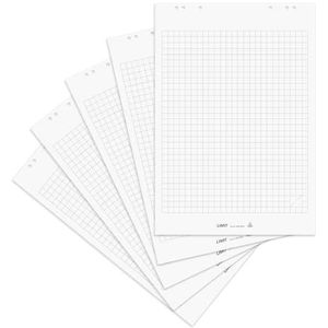 Limit Flipchart papier, geruit, 20 vellen per blok, 70 g/m², 5 stuks, wit
