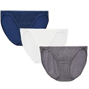 Vanity Fair Bikini stijl ondergoed (3-pack) dames, Set van 3 - marineblauw/wit/staal, 7