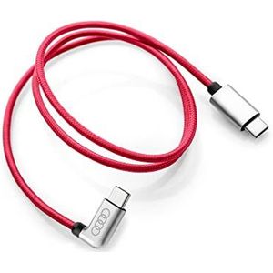 Audi 4K0051435 oplaadkabel USB-C Power Delivery oplaadkabel USB PD kabel gehoekt, lengte: 70cm, rood