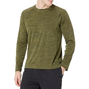 Amazon Essentials Men's Sneldrogend zwemshirt met lange mouwen (UPF 50), Olijfgroen, L