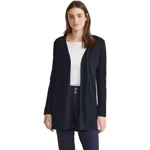 Street One Dames Knit Look Long Jacket W.Slits Shirt, blauw (deep blue), 34