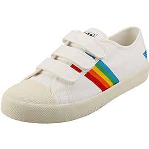 Gola Dames Coaster Rainbow Velcro Sneaker, Off White/Multi, 5 UK
