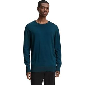 TOM TAILOR Denim Heren 1047963 Pullover Sweater, 38813-diepgroen verguld ontwerp, L, 38813 - Diepgroen verguld ontwerp, L