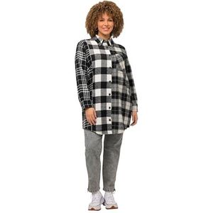 Ulla Popken - Tussenjas - Stone Grey / Zwart / Wit