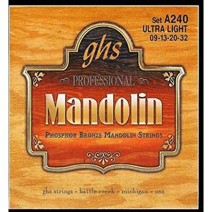 GHS Professional - A240 - Mandoline String Set, Loop End, Fosfor Brons, Ultra Light, 009-.032