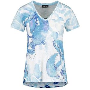 Taifun T-shirt voor dames, Blauw Curacao patroon, 38