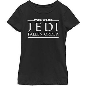 Star Wars Jedi Fallen Order Logo Girl's Solid Crew Tee, Black, X-Small, Schwarz, XS