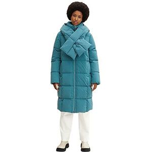 TOM TAILOR Dames Pofmantel met sjaaldetail 1032497, 13222 - Pastel Teal, XL
