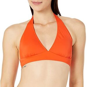 Amazon Essentials Dames lichte ondersteuning stropdas halter bikini badpak top (verkrijgbaar in grote maten), oranje, Large