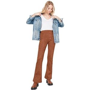 Trendyol Vrouwen hoge taille wijde pijpen flare broek, BRON, XL