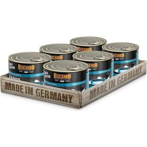 Belcando Single Proteïne-blikje, 6 x 200 g zalm, gevarieerd natvoer voor honden, monoproteïne natvoer