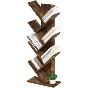 Furinno Boomboekenplank 7-laags vloerstaande boom boekenkast, Amber Pine