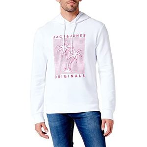 JACK & JONES Jorchance Sweat Hood FST Capuchontrui, Helder Wit, M, wit (bright white), M