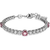 Swarovski Matrix Tennis armband, Verschillende slijpvormen, Roze, Rodium toplaag