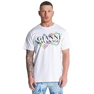 Gianni Kavanagh Wit Renaissance-T-shirt, maat L voor heren, Regulable, L
