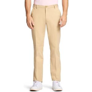 Izod Men's Saltwater Flat Front Straight Fit Chino Pant, Pale Khaki, 36W x 29L