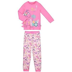Pyjama voor meisjes, lange mouwen, roze, Dino Girl - Maat: 3 jaar (98 cm)