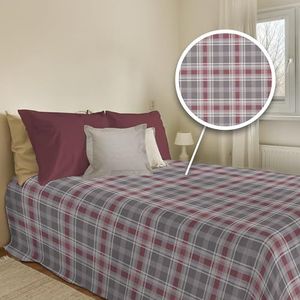 PENSIERI DELICATI Sprei 170 x 280 cm, voor eenpersoonsbed, 100% piqué-katoen, ideaal als sprei voor eenpersoonsbed, patroon Ben Taupe, 100% Made in Italy