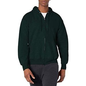 Hanes Ultimate Cotton® Fleece hoodie met volledige rits voor volwassenen, Diep Woud, XL