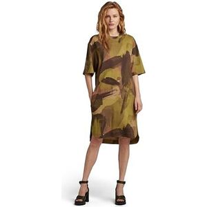 G-STAR RAW Dames Boxy U Tee Allover Jurk Dresses, meerkleurig (Safari Watercolor Camo D22841-c338-d940), L