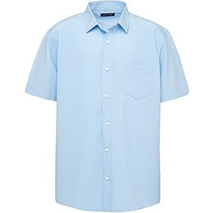 Nautica mens School Uniform Short Sleeve Performance Oxford Button-down Button Down Shirt, Ox Blue, Large US