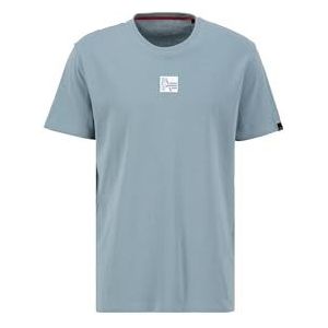 Alpha Industries Label T Shirt voor Mannen Greyblue