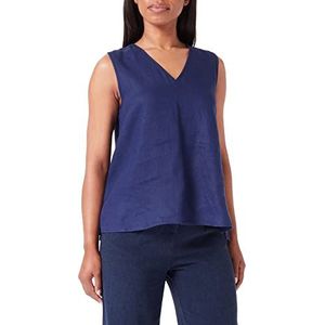 Gerry Weber Mouwloze linnen blouse voor dames, mouwloos, zonder mouwen, effen, blueberry, 36