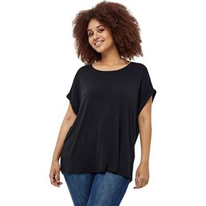 Peppercorn Dames Rosalinda Malucca Tee Curve T-shirt, Zwart, 42/Groot