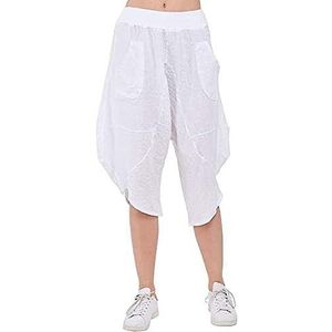 Bonateks, Sarouel Korte broek met zakken en elastische tailleband, Duitse maat: 38, Amerikaanse maat: M, wit - Made in Italy, wit, 38